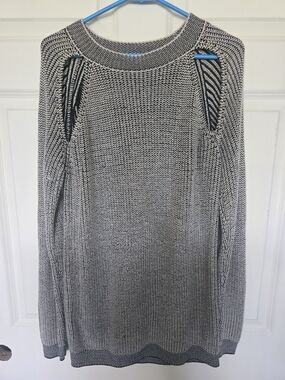 Black & White Marled Knit Sweater